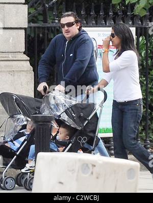 Conrad Gallagher and Candice Gallagher Irish chef out and about with his wife and children Dublin, Ireland - 25.06.08 ** ** Stock Photo