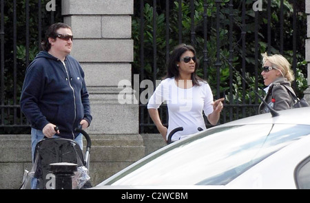 Conrad Gallagher and Candice Gallagher Irish chef out and about with his wife and children Dublin, Ireland - 25.06.08 ** ** Stock Photo