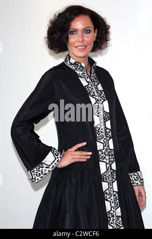 Linzi Stoppard models the world's most expensive abaya. The diamond-encrusted Islamic dress, designed by couture designer Bruce Stock Photo