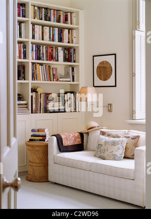 Library reading room sofa shelves Stock Photo