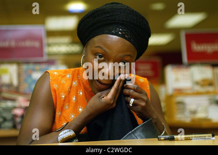 Ugandan singer Omega Bugembe Okello performs and signs copies of her new CD 'Kiwomera Emmeeme' at Borders Dupont Circle Stock Photo