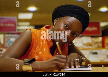 Ugandan singer Omega Bugembe Okello performs and signs copies of her new CD 'Kiwomera Emmeeme' at Borders Dupont Circle Stock Photo