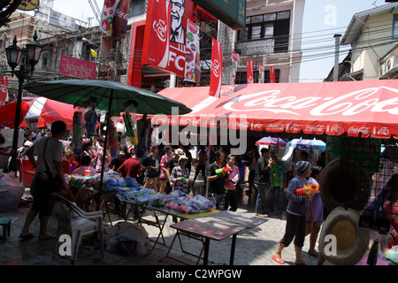 Songkran festival at Khao San Road , Bangkok , Thjailand Stock Photo