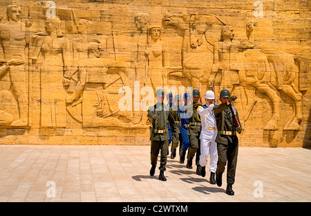 Turkey Ankara Anitkabir Mausoleum of Mustafa Kemal Ataturk founder and first president of Republic of Turkey. Changing the guard Stock Photo