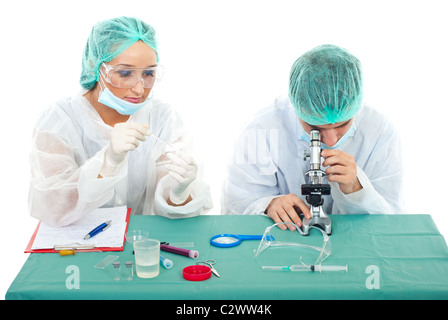 Young team of scientists people working in laboratory Stock Photo
