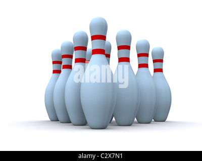 bowling pins. 3d Stock Photo