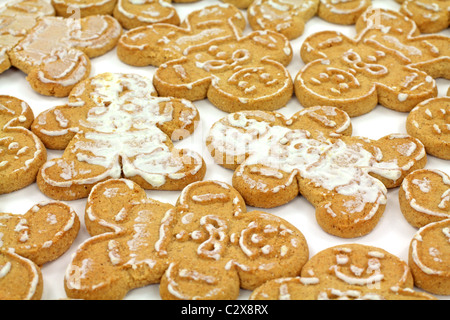 Iced ginger bread cookies Stock Photo