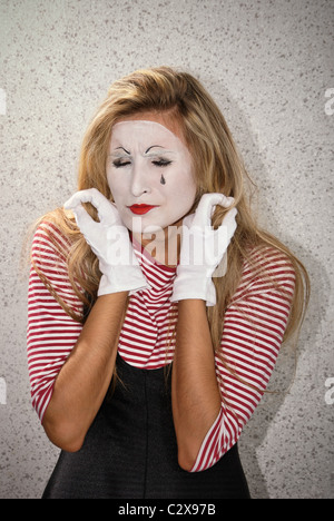 dramatic mime actor . Close-up Stock Photo