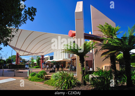 'Eat Streat' pedestrianised covered walkway, Tutanekai Street, Rotorua, Bay of Plenty Region, North Island, New Zealand Stock Photo