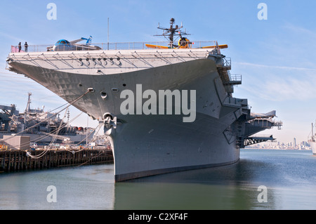 California, Alameda Point, USS Hornet Museum, aircraft carrier served in various configurations from 1943 to 1970 Stock Photo