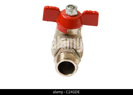 Water valve isolated on white background.(clipping path included) Stock Photo