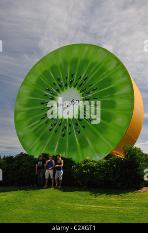 The Kiwi360 giant kiwifruit sign, Te Puke, Bay of Plenty Region, North ...
