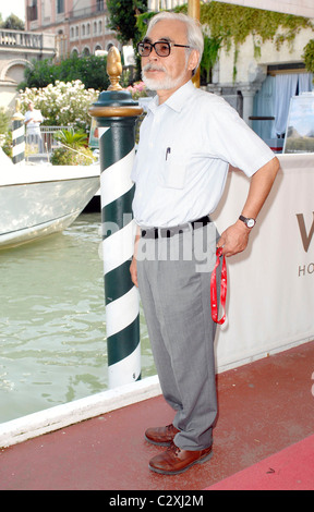 Hayao Miyazaki Director of 'Ponyo on the Cliff by the Sea' leaving the 65th Venice Film Festival - Day 4 Venice, Italy - Stock Photo