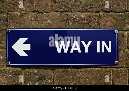 Way in signs on the entrance to Rustington Convalescent Home. Taken April 17th 20111 by Julie Edwards Stock Photo