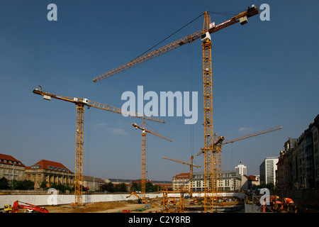 Construction site in downtown Leipzig Saxony Eastern Germany Stock Photo