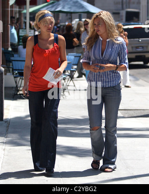 Amanda Michalka and Alyson Michalka aka Aly & AJ out and about Los Angeles, California - 21.08.08 /Apega/Agent47 Stock Photo