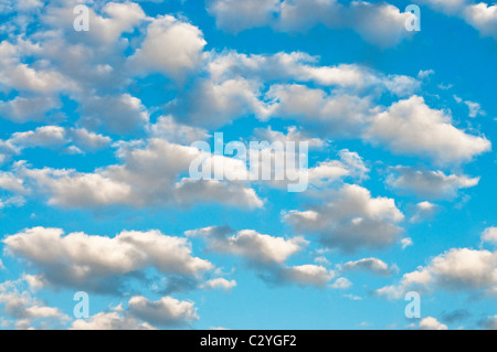 Cumulus clouds in blue sky France. Stock Photo
