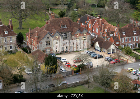 The Wardrobe,The Rifles (Wiltshire and Berkshire Regiment) Museum in The Close Salisbury. Viewed from the base of Salisbury Cathedral Spire. Stock Photo