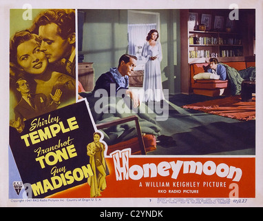 TWO MEN AND A GIRL (1947) HONEYMOON (ALT) SHIRLEY TEMPLE, FRANCHOT TONE, GUY MADISON WILLIAM KEIGHLEY (DIR) Stock Photo