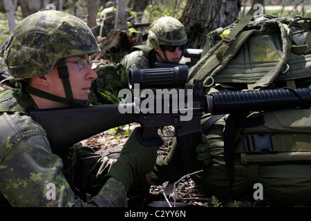 Canadian soldier(s) participate in exercises prior to being sent to Canadian Forces Base Kandahar in Afghanistan. Stock Photo