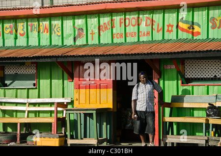 St Vincent Kingstown market colorful building Stock Photo