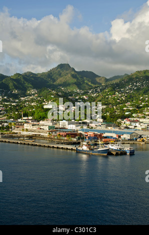 St. Vincent Kingstown harbour wharf, St Vincent and Grenadines Stock Photo