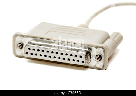 old cable com port isolated on a white background Stock Photo