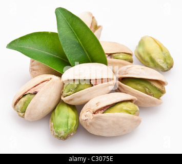 Pistachio nuts. Isolated on a white background. Stock Photo
