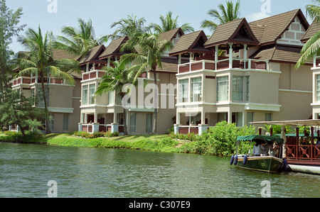 Modern resorts along riverbank in Phuket, Thailand Stock Photo