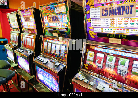 Row of slot machines Stock Photo