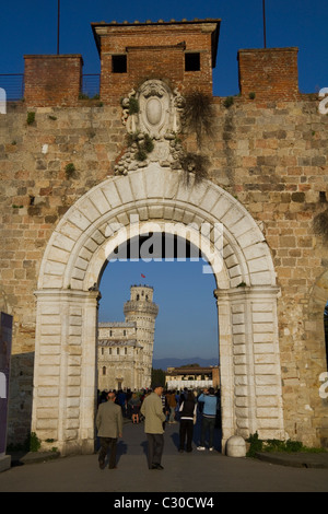 Gate of Santa Maria leading to Campo dei Miracoli Pisa Tuscany Italy Stock Photo