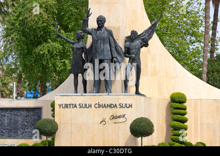 Atatuerk Memorial in Alanya, Turkey Stock Photo