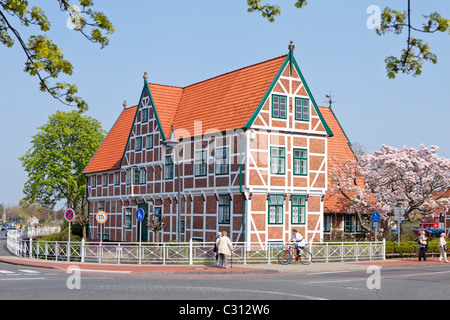 town hall in Jork, Altes Land (old land) near Hamburg, Lower Saxony, Germany Stock Photo