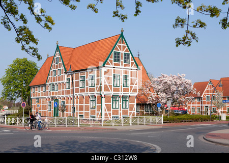 town hall in Jork, Altes Land (old land) near Hamburg, Lower Saxony, Germany Stock Photo