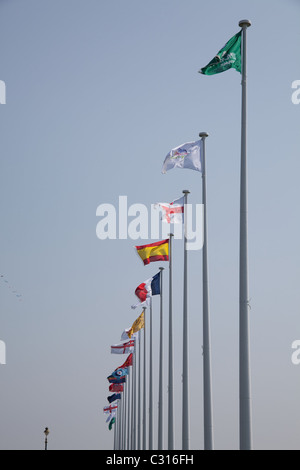 Flags The Hoe Promenade Stock Photo