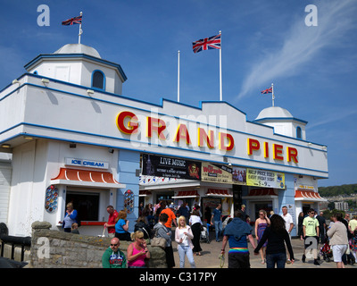 Entrance to the recently refurbished Grand Pier Weston-Super-Mare North Somerset UK Stock Photo