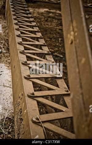 Stylistic Urban shots of downtown Cincinnati Ohio, including old buildings and railroad tracks and bridges Stock Photo