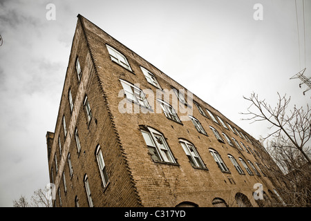 Stylistic Urban shots of downtown Cincinnati Ohio, including old buildings and railroad tracks and bridges Stock Photo