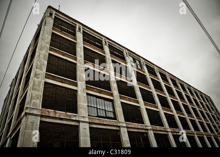 Stylistic Urban shots of downtown Cincinnati Ohio, including old buildings and railroad tracks and bridges Stock Photo