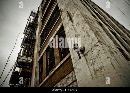 Stylistic Urban shots of downtown Cincinnati Ohio, including old buildings and railroad tracks and bridges Stock Photo