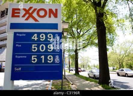High gasoline prices at a U.S. gas station.  Stock Photo