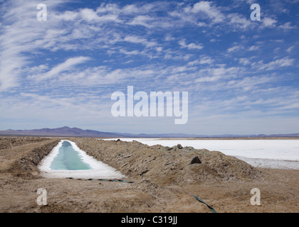 Rock salt evaporation flats - Amboy, California USA Stock Photo