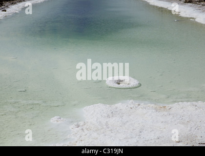 Rock salt evaporation flats - Amboy, California USA Stock Photo