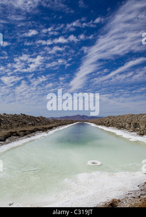 Rock salt evaporation flats - Amboy, California USA Stock Photo