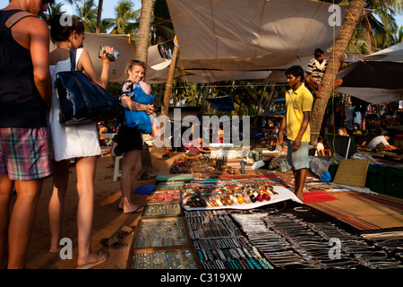 Goa is famous for the Anjuna Flea Market every Wednesday Stock Photo