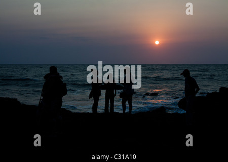 Anjuna Beach at sunset Stock Photo