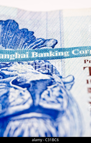 A close-up picture of a twenty Hong kong dollar banknote Stock Photo