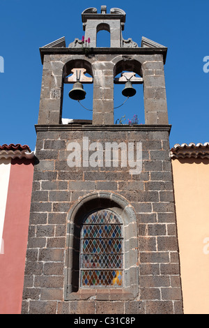 Beltower of the church of San Agustin in San Cristobal de La Laguna, a world heritage site in Tenerife, Canary Islands, Spain Stock Photo