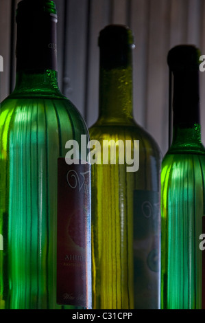 Local fruit wines on sale at the tourist town of Sirince, near Selcuk, Turkey Stock Photo