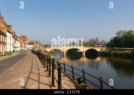 Bridge going over the River Severn in Bewdley Stock Photo